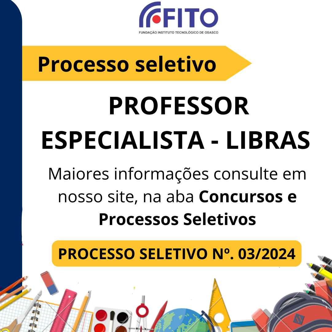 Processo Seletivo – PROFESSOR ESPECIALISTA – LIBRAS